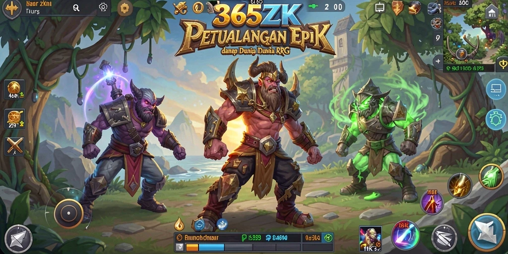 Tangkapan layar menampilkan pertarungan epik di dunia fantasi 365ZK.