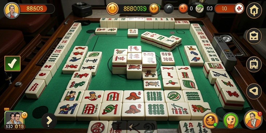 Tampilan gameplay Mahjong yang menarik di 88BOS.