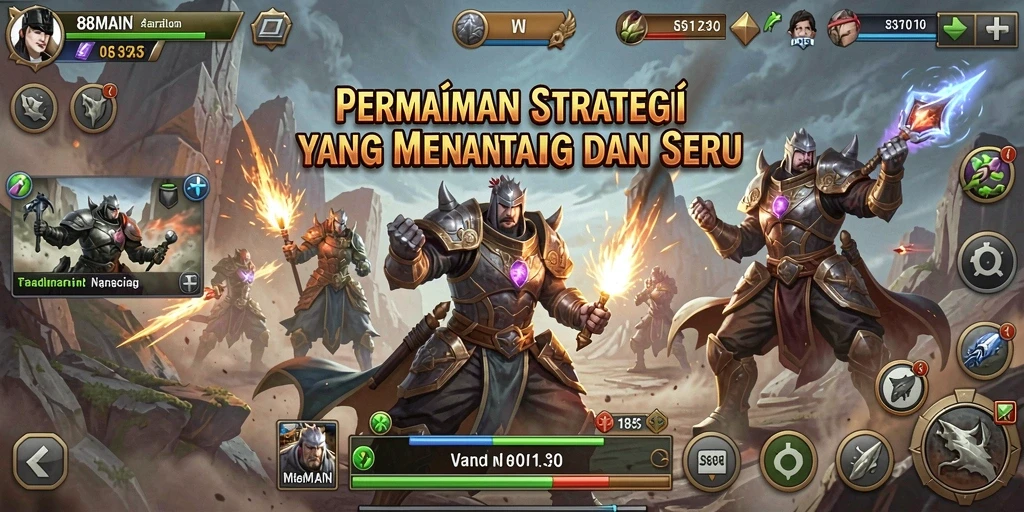 Tampilan utama gameplay 88MAIN yang mendebarkan dan strategis.