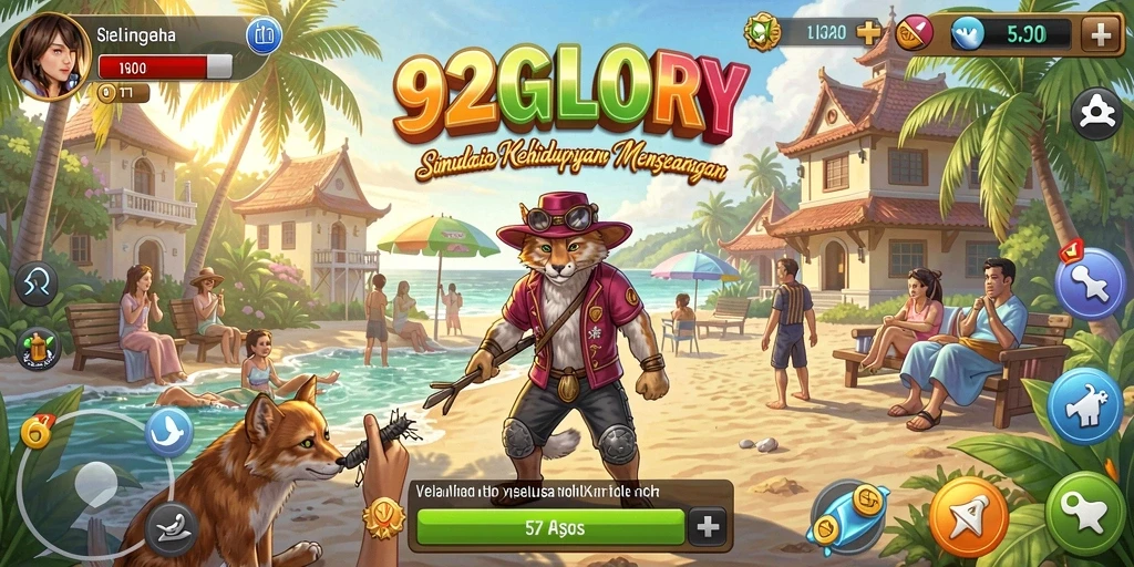 Screenshot utama 92GLORY menampilkan gameplay simulasi yang mendalam dan menarik.