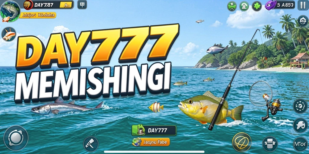 Tampilan gameplay DAY777 dengan pengalaman memancing yang seru.