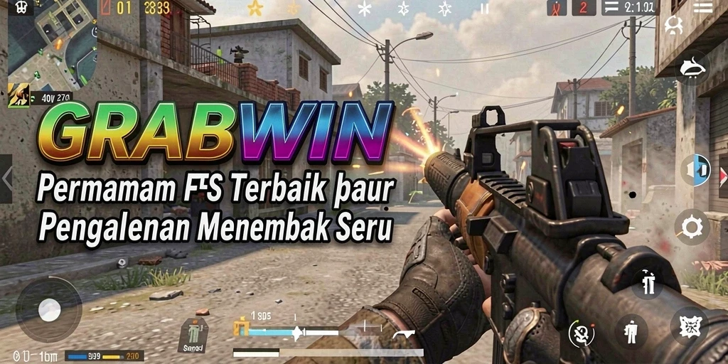Gameplay intens di <strong>GRABWIN</strong> menampilkan aksi menembak yang seru.