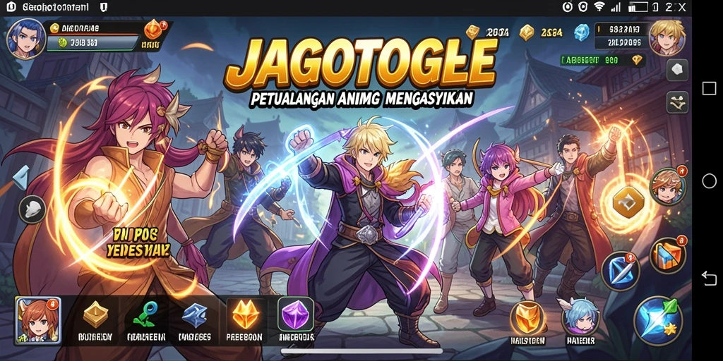 Tampilan layar utama gameplay JAGOTOGEL dengan karakter Anime yang menawan.
