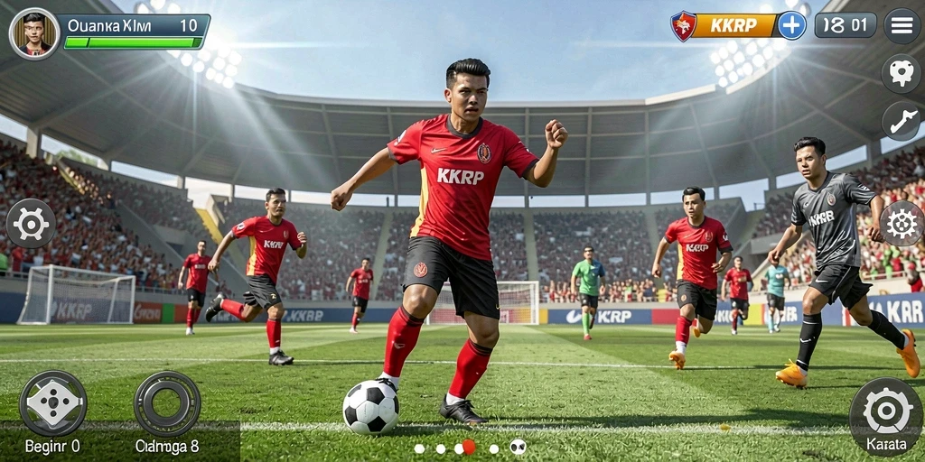 Tampilan gameplay menegangkan saat bermain olahraga dengan teman-teman.