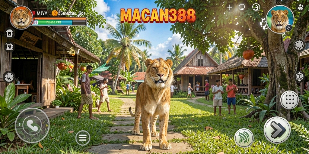 Tampilan gameplay <strong>MACAN388</strong> yang menarik dengan grafis cerah.
