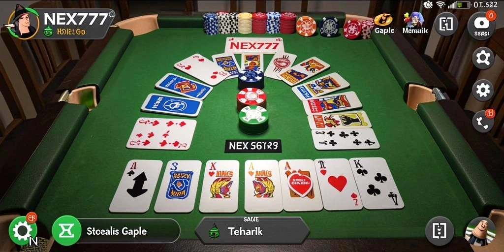 Tampilan gameplay seru dalam permainan Gaple NEX777.