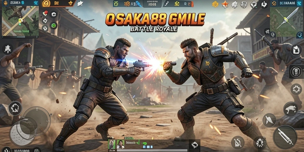 Tampilan aksi mendebarkan dalam game Battle Royale OSAKA88.