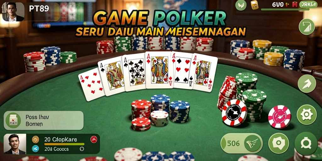 Tampilan gameplay poker yang menarik di PT89.