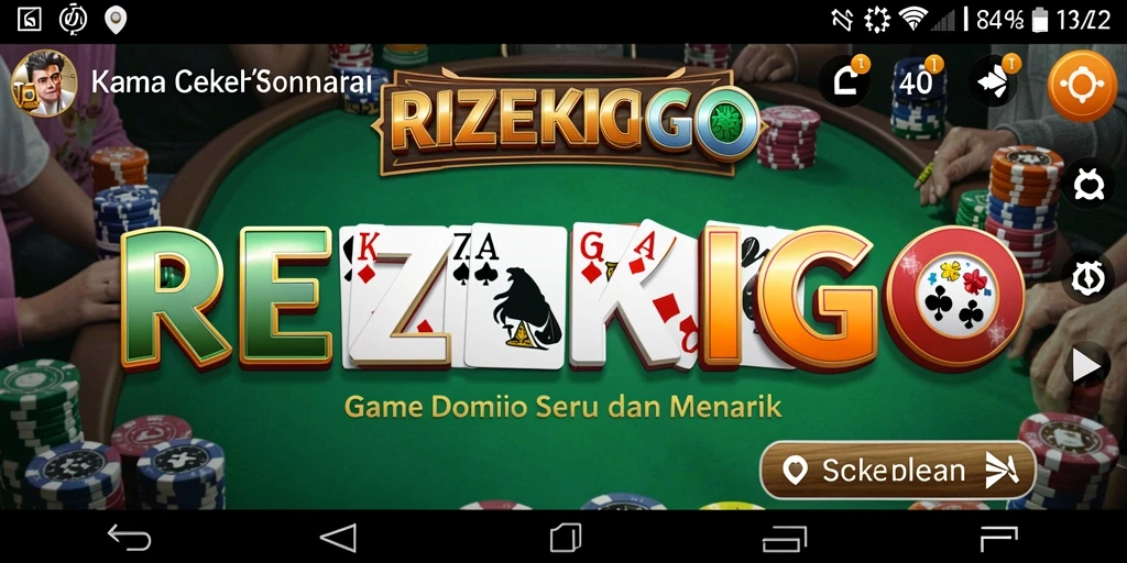 Tampilan gameplay seru dari REZEKIGO permainan domino.