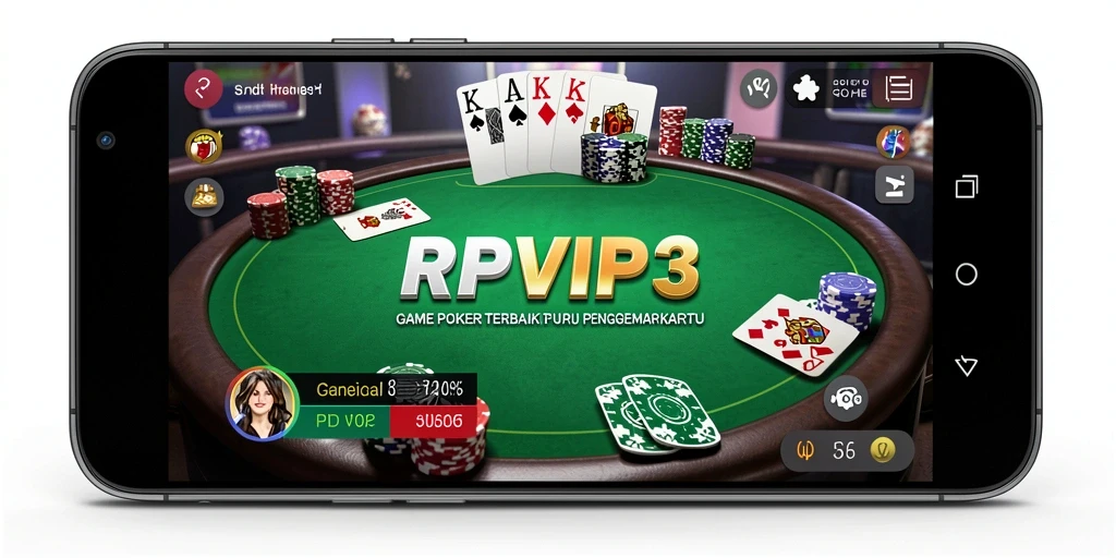 Gameplay RPVIP3 menampilkan momen-momen seru dalam permainan Poker.