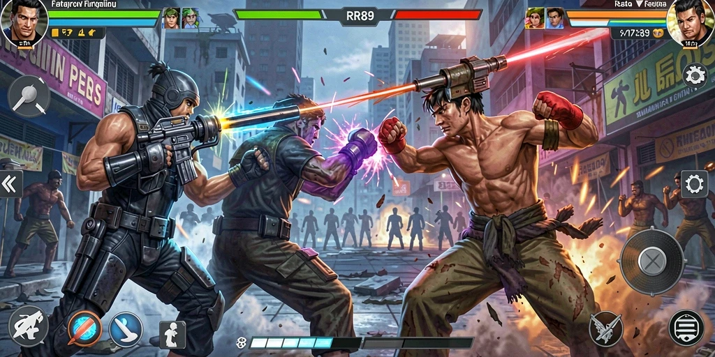 Gameplay seru RR89 menunjukkan pertarungan yang menegangkan dan karakter unik.