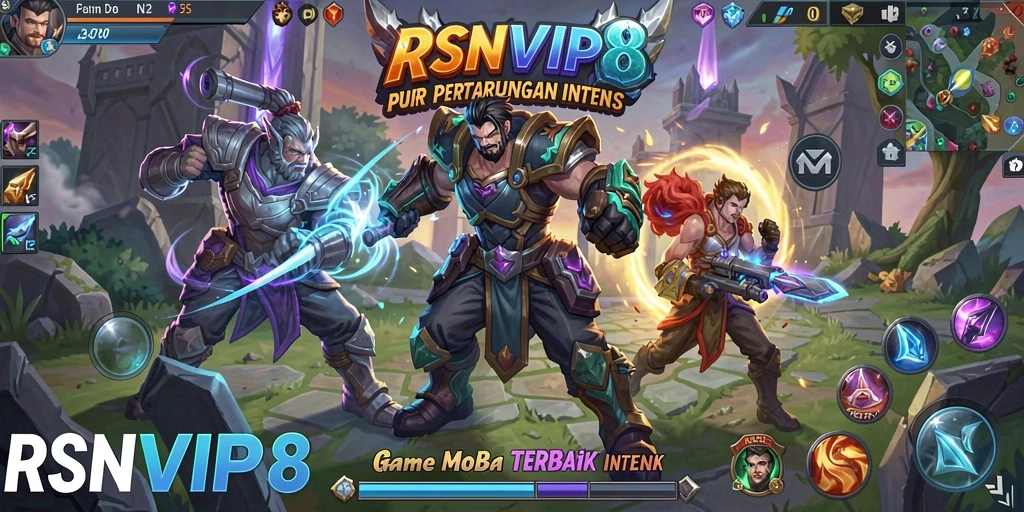 Screenshot RSNVIP8 menampilkan pertempuran tim yang mendebarkan.
