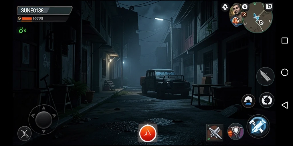 Tangkapan layar SUNEO138 menampilkan suasana gelap dan menakutkan dari gameplay Horror.