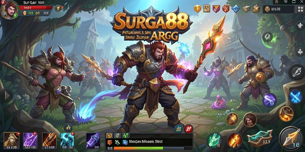 Tampilan gameplay menakjubkan dari SURGA88 dengan aksi seru dan karakter menarik.