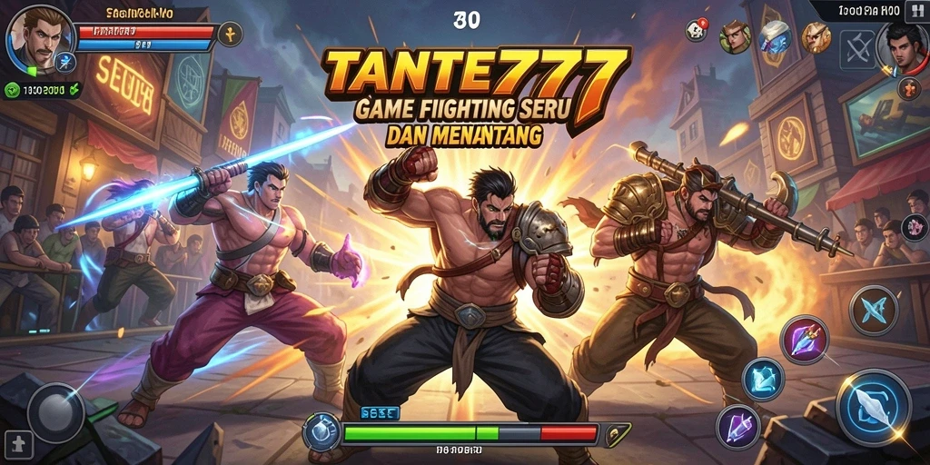 Tangkapan layar gameplay TANTE777 menampilkan pertarungan intens dan karakter yang menarik.