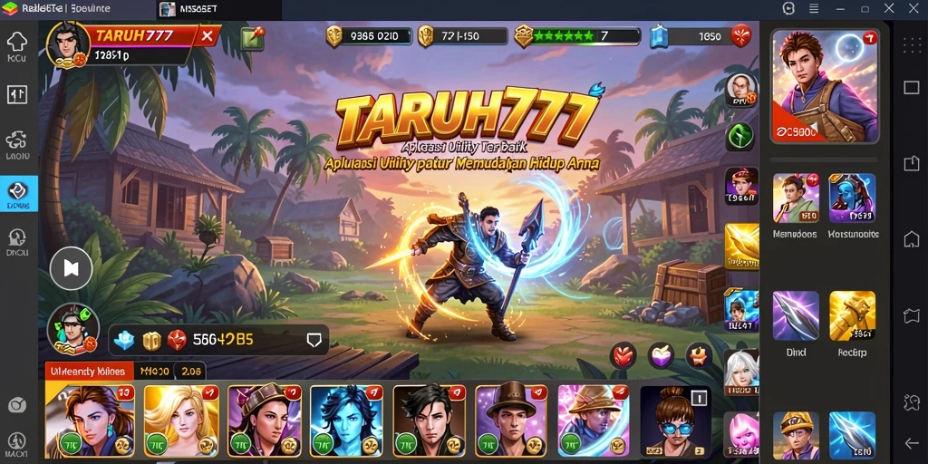 Tampilan antarmuka aplikasi TARUH777 yang sederhana dan fungsional.