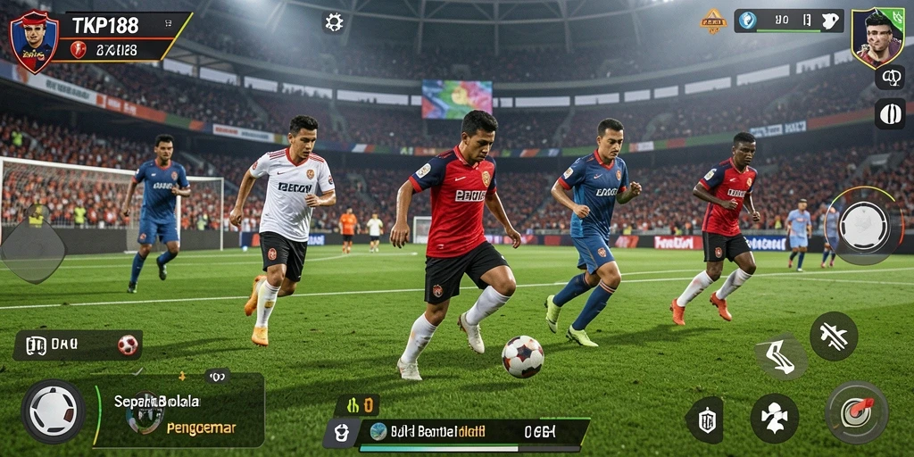 Tampilan gameplay sepak bola yang mendebarkan dalam TKP188.