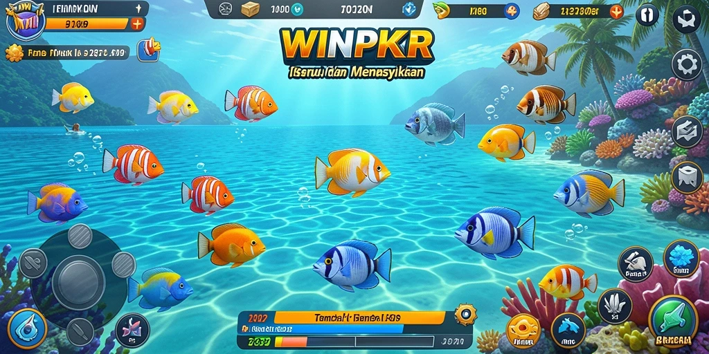 Screenshot gameplay Tembak Ikan WINPKR menunjukkan aksi menembak ikan yang seru.